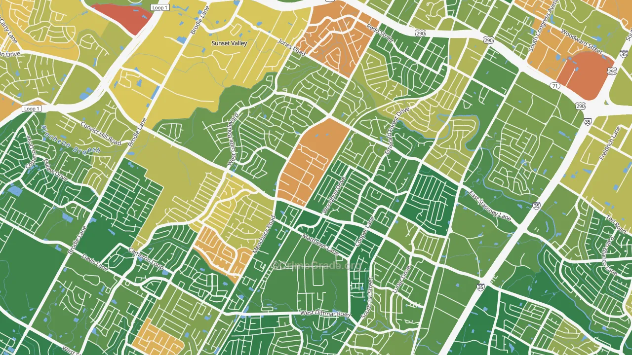 Garrison Park, Austin, TX Map of Arson Rates