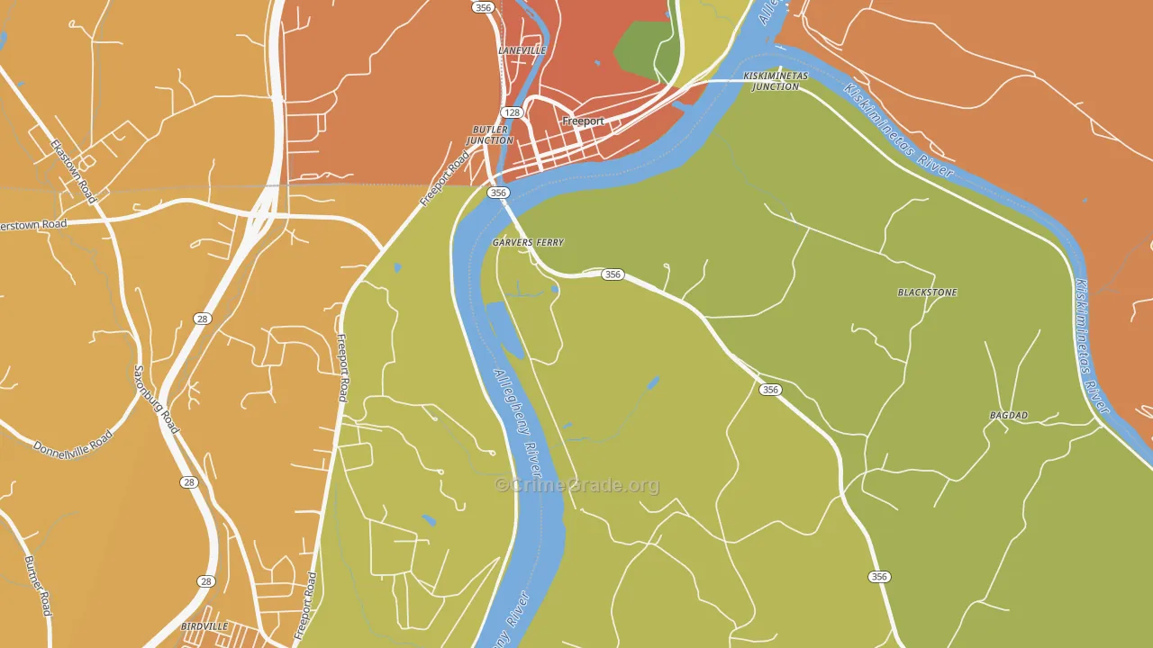 Garvers Ferry, PA Map of Arson Rates