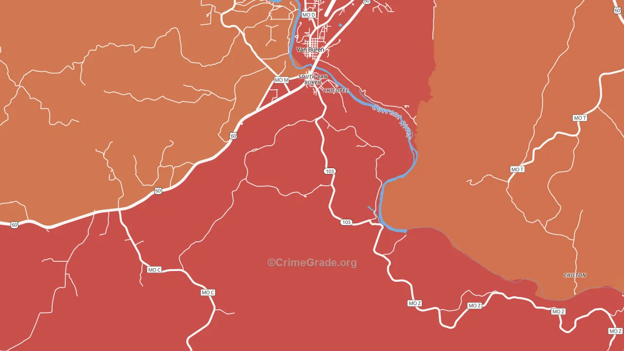 Garwood, MO Map of Arson Rates