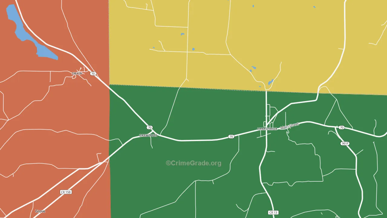 Garwoods, NY Map of Arson Rates