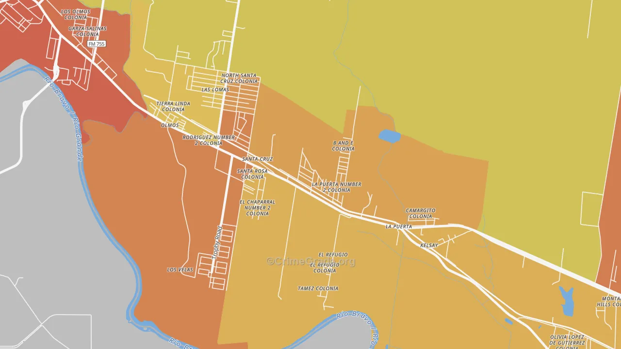 Garza-Salinas II, TX Map of Arson Rates