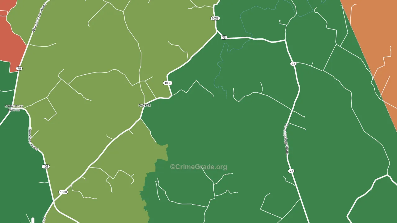 Gasper, KY Map of Arson Rates
