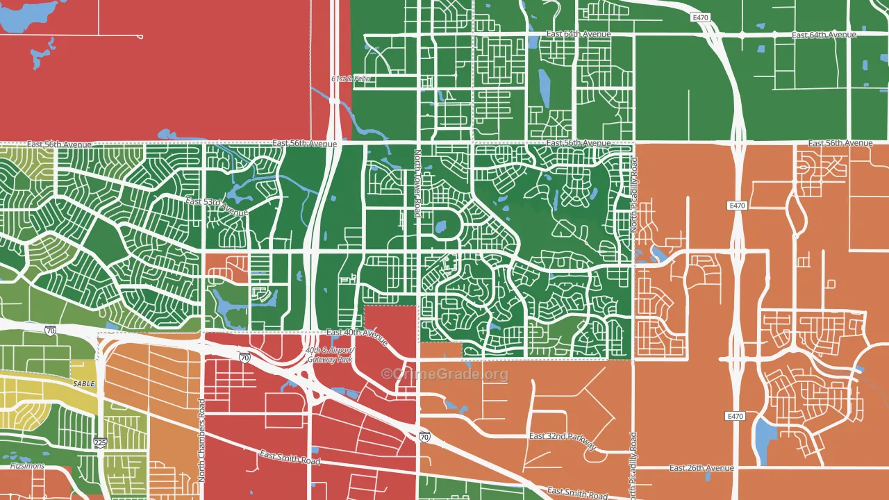 Gateway-Green Valley Ranch, Denver, CO Map of Arson Rates
