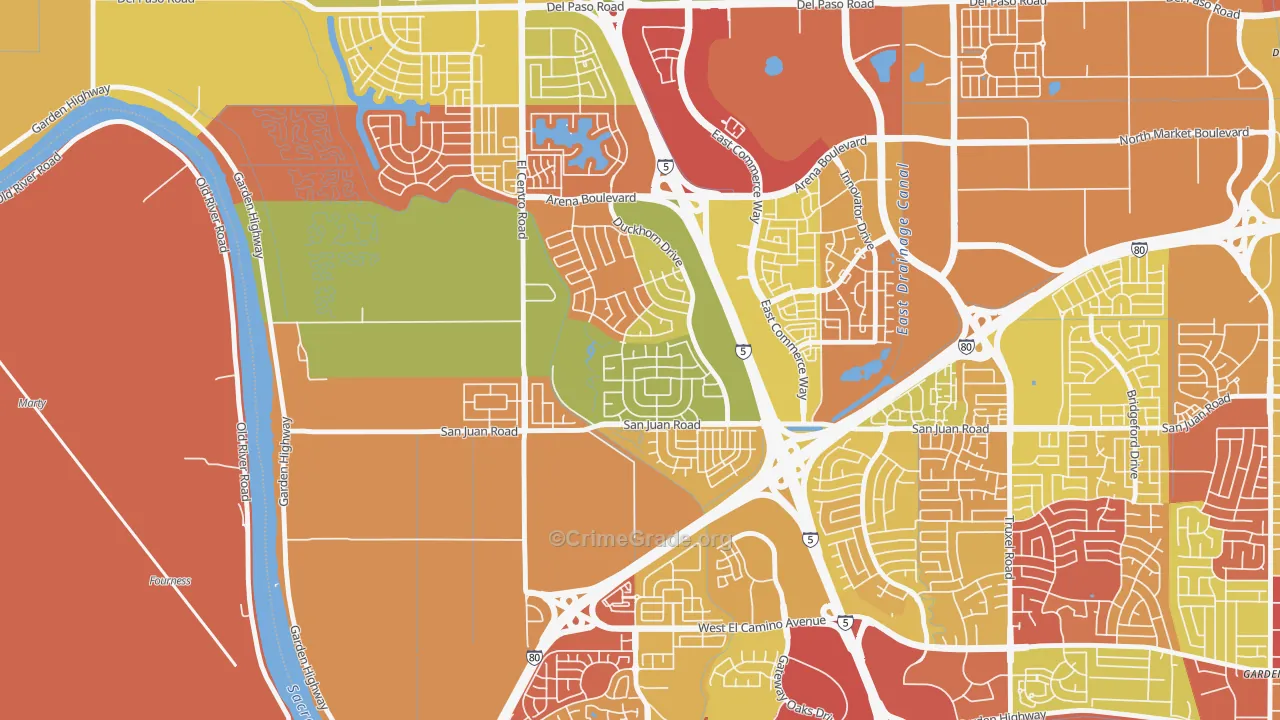 Gateway West, Sacramento, CA Map of Arson Rates