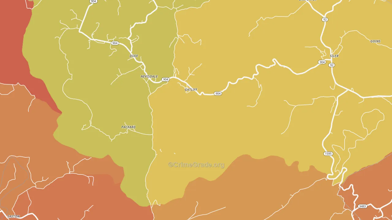 Gatliff, KY Map of Arson Rates