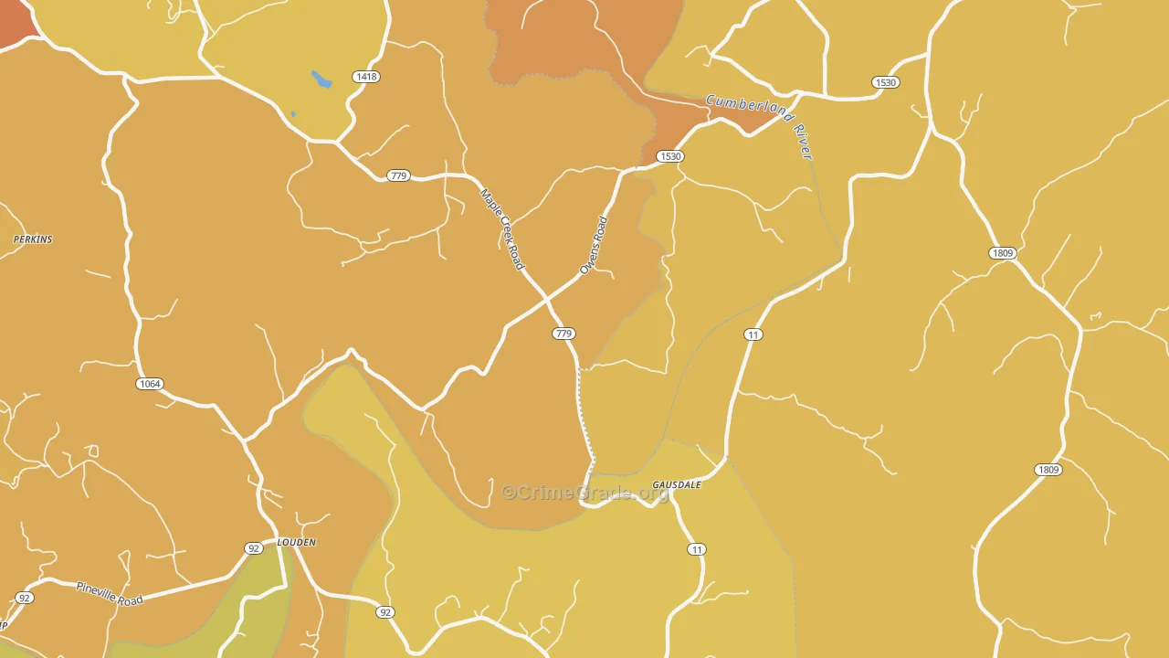 Gausdale, KY Map of Arson Rates