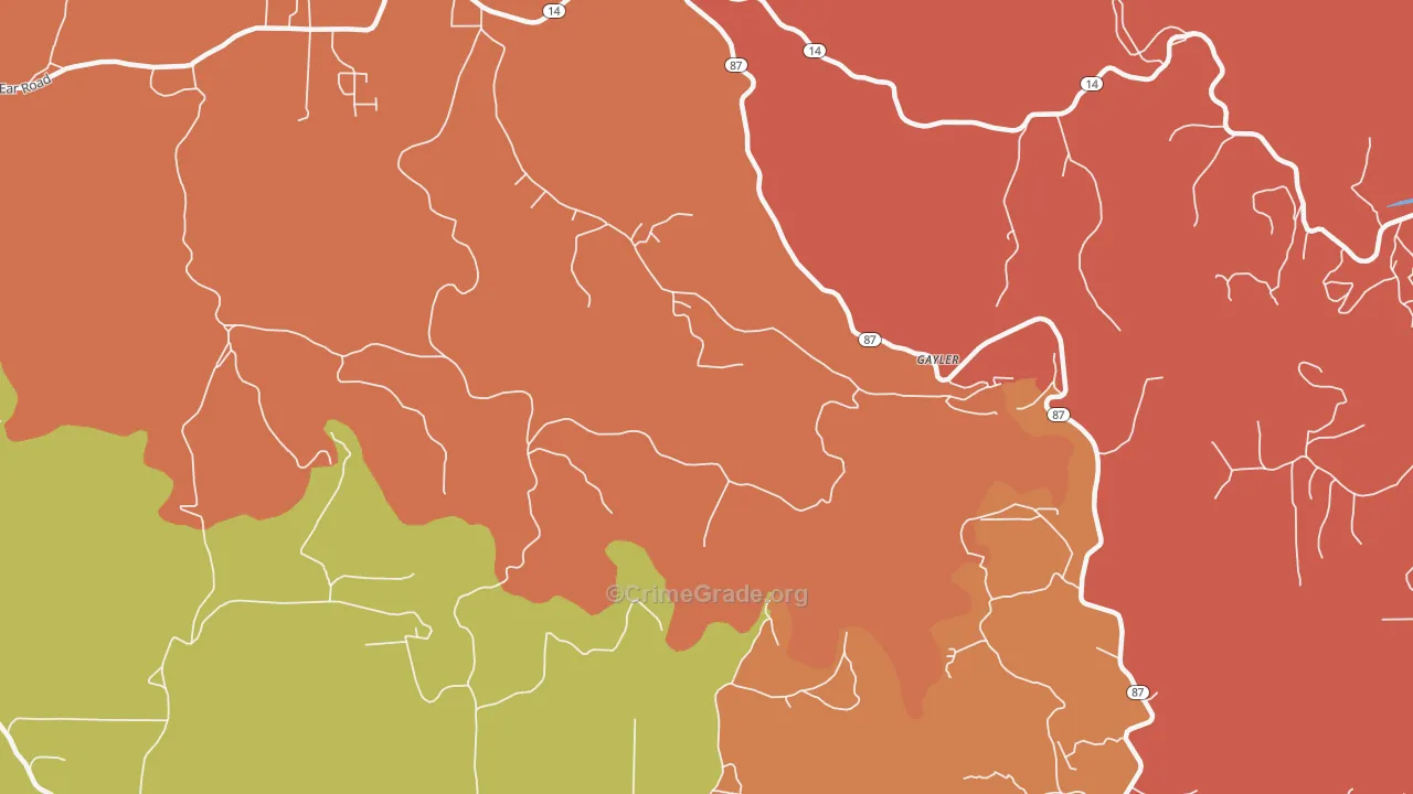 Gayler, AR Map of Arson Rates