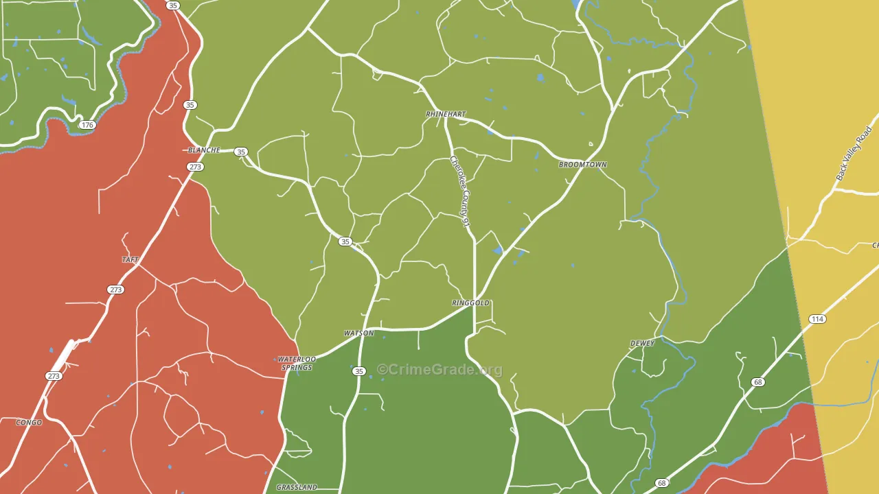 Gaylesville, AL Map of Arson Rates