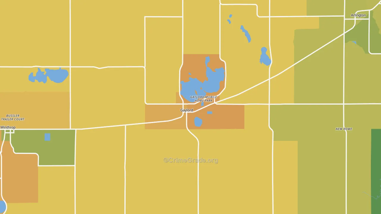 Gaylord, MN Map of Arson Rates