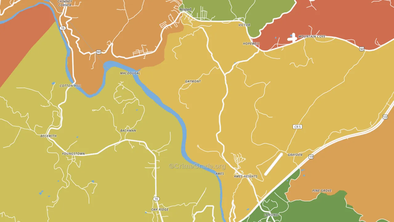 Gaymont, WV Map of Arson Rates