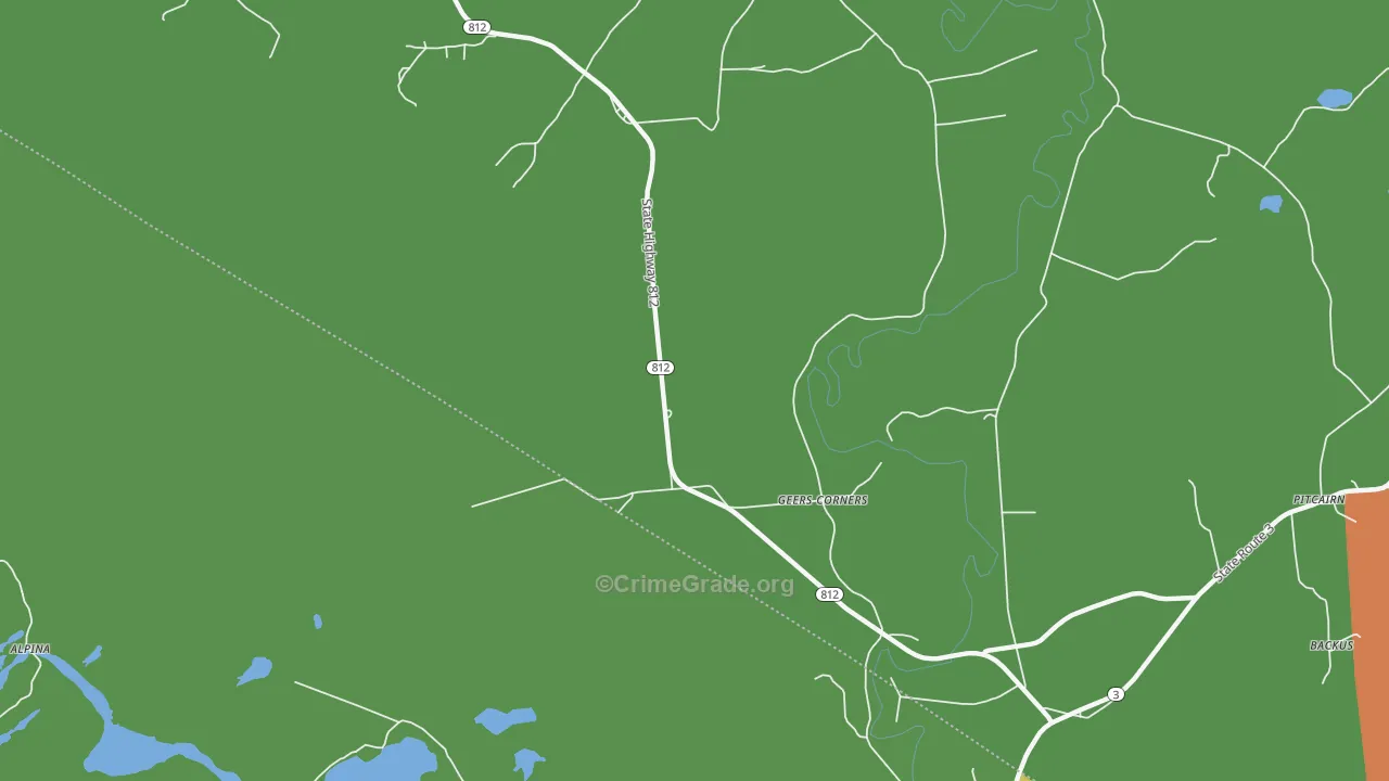 Geers Corners, NY Map of Arson Rates