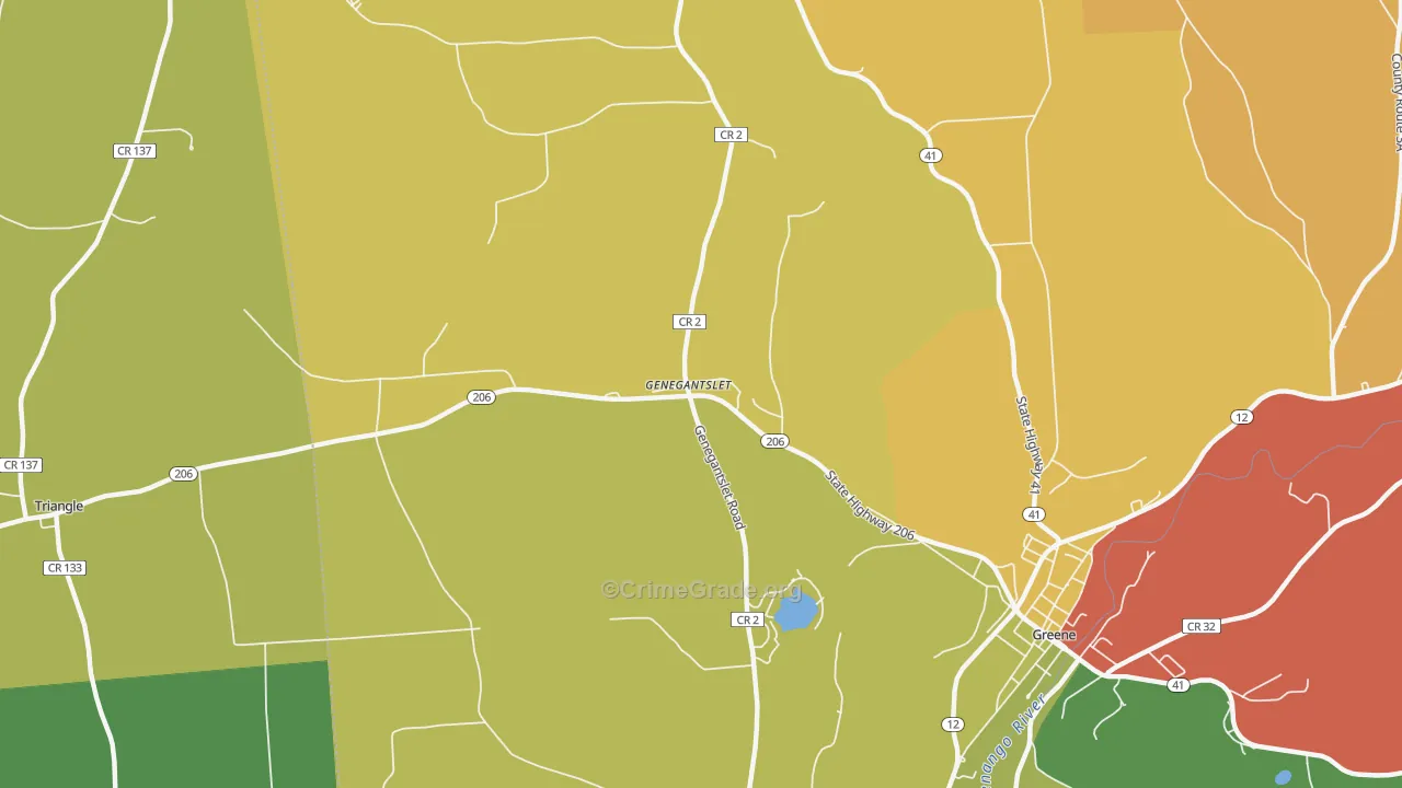Genegantslet, NY Map of Arson Rates