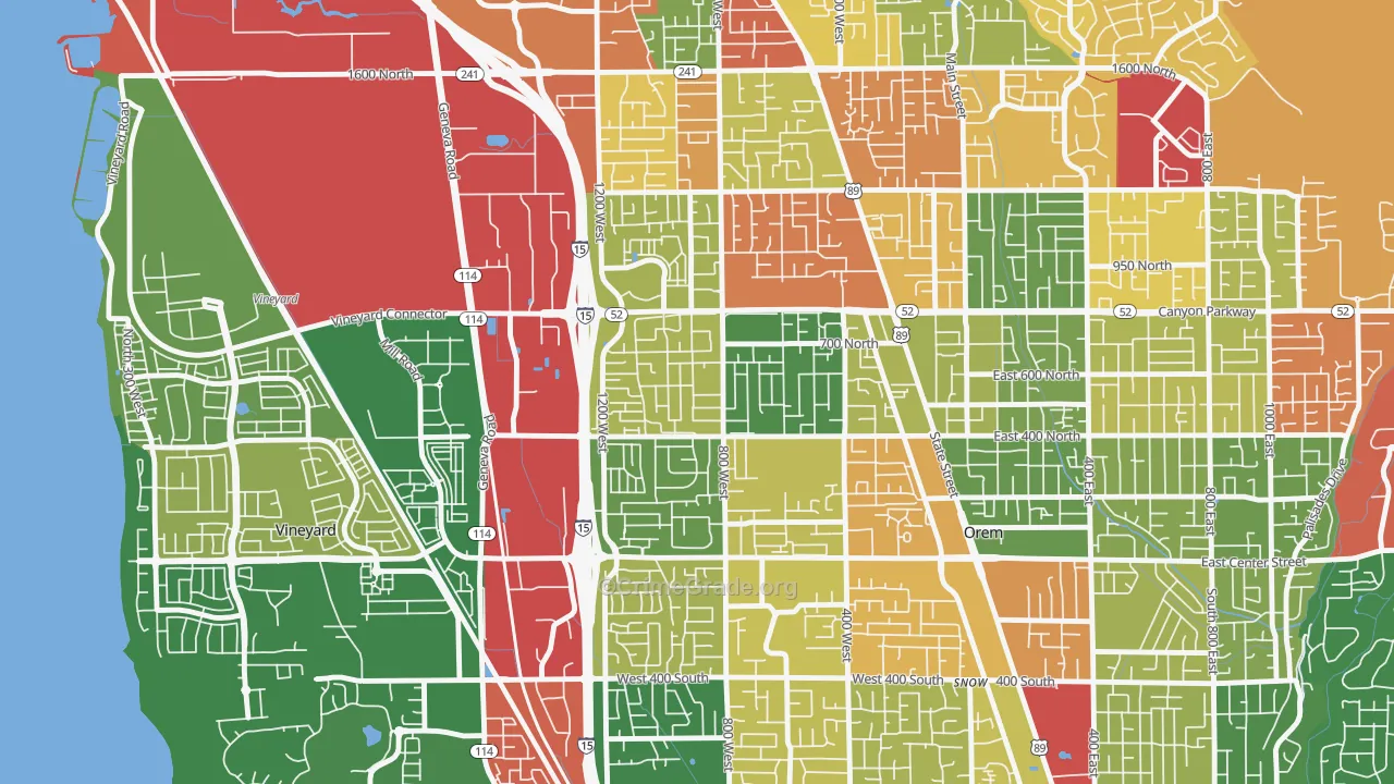 Geneva, Orem, UT Map of Arson Rates