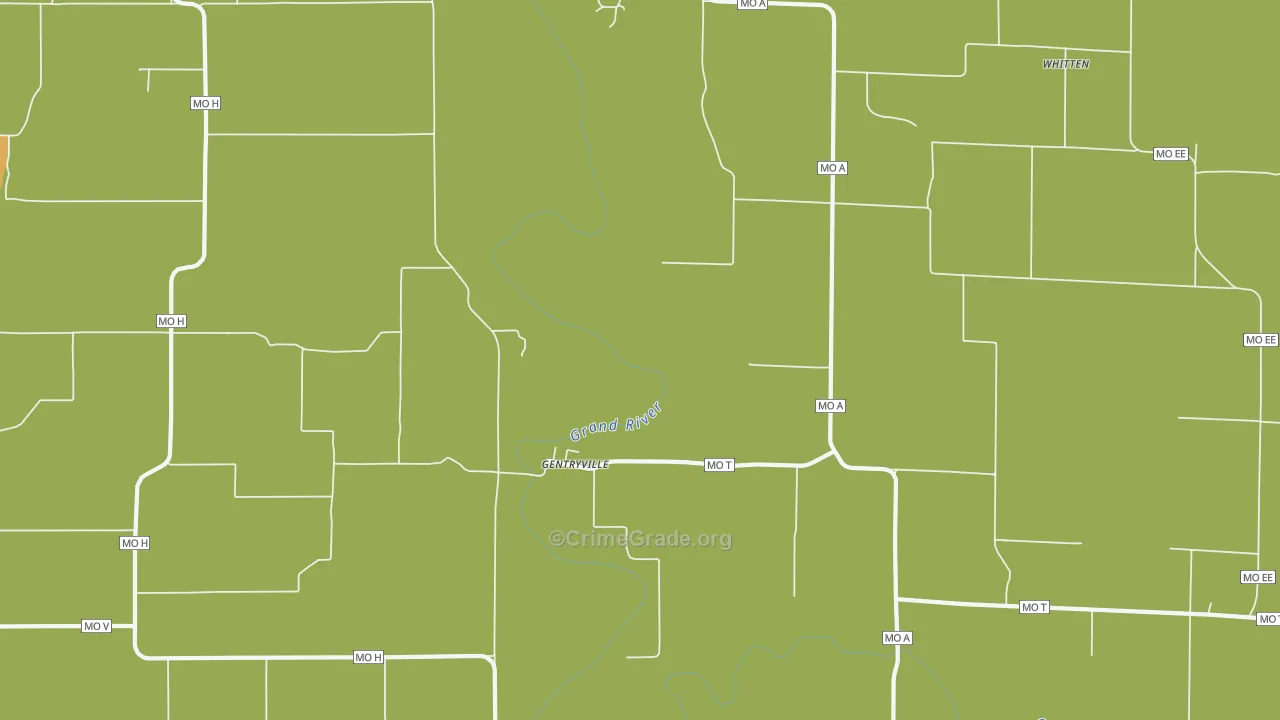 Gentryville, MO Map of Arson Rates