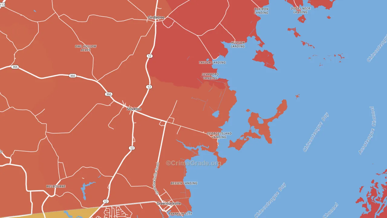 George Island Landing, MD Map of Arson Rates