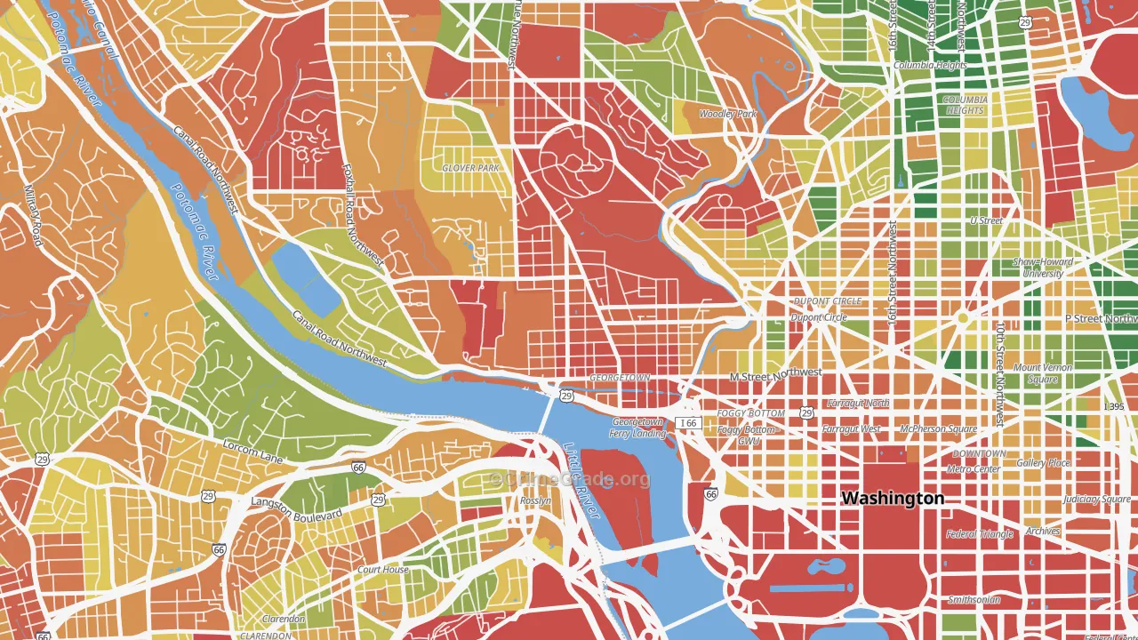 Georgetown, Washington, DC Map of Arson Rates