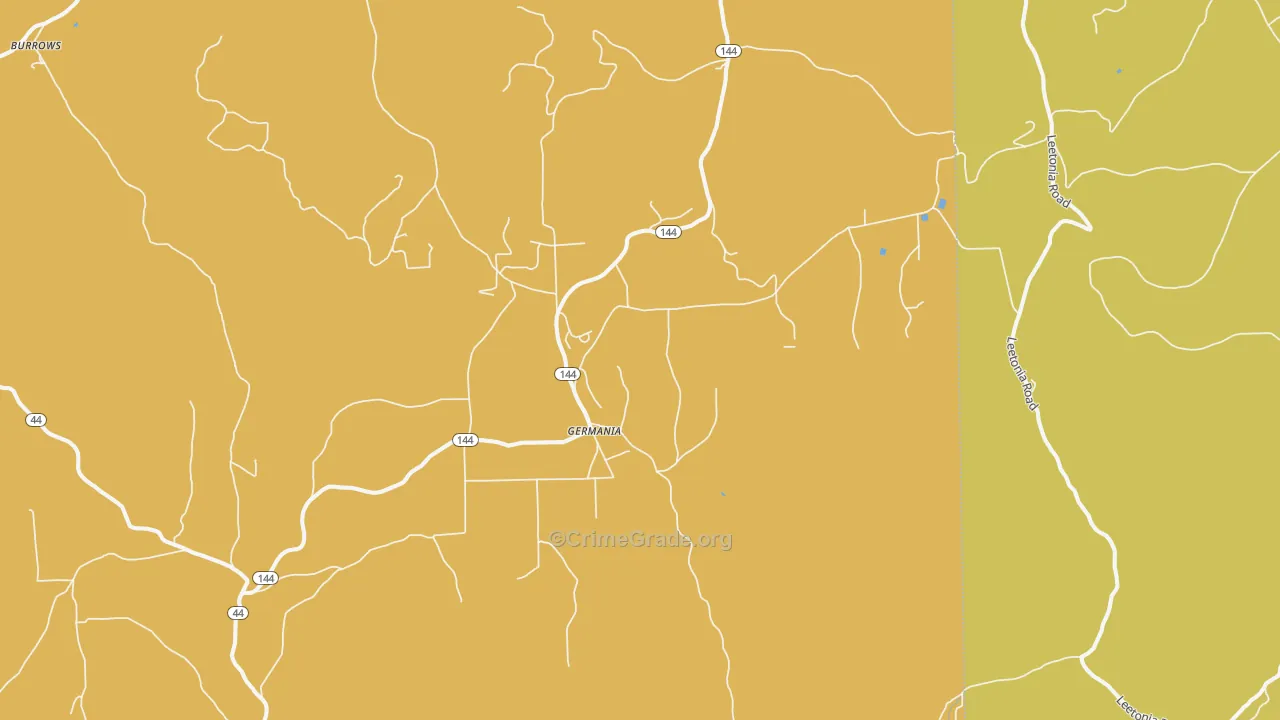 Germania, PA Map of Arson Rates
