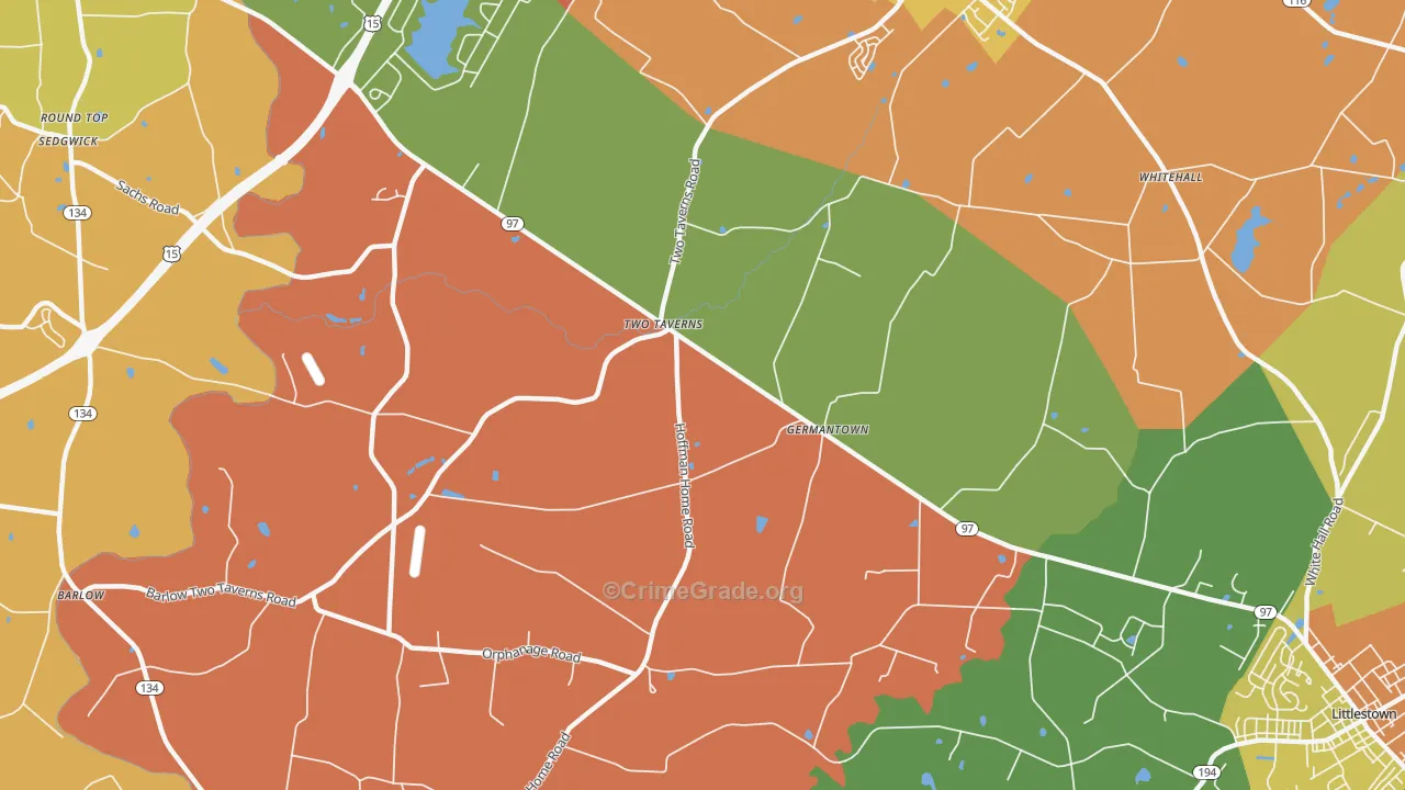 Germantown, PA Map of Arson Rates
