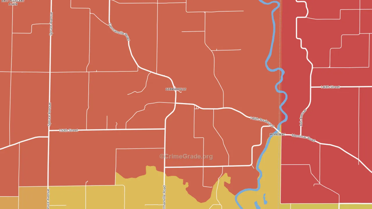 Germanville, IA Map of Arson Rates