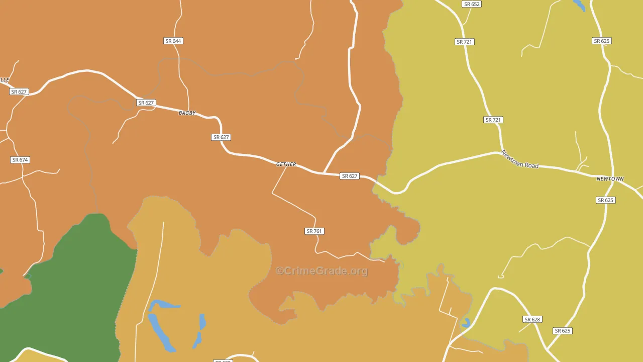 Gether, VA Map of Arson Rates