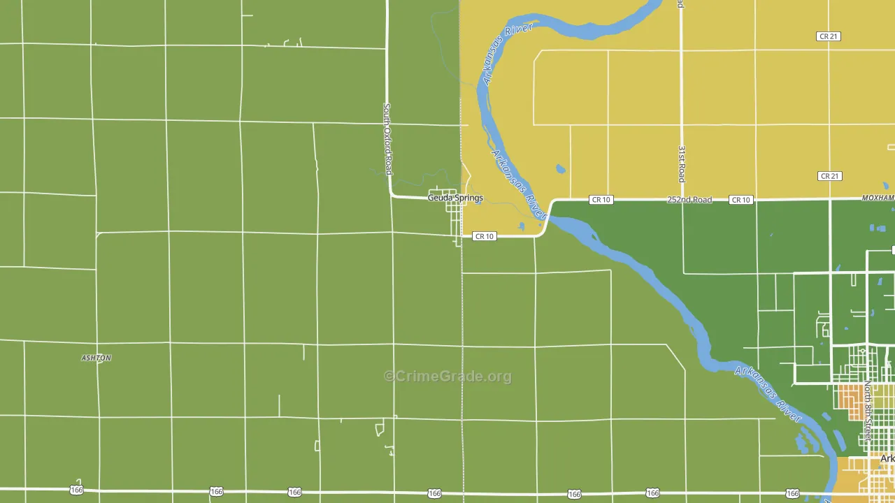 Geuda Springs, KS Map of Arson Rates