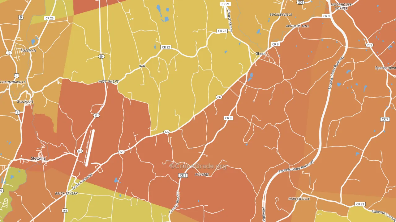 Ghent, NY Map of Arson Rates