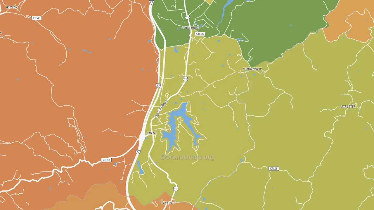 Ghent, WV Map of Arson Rates