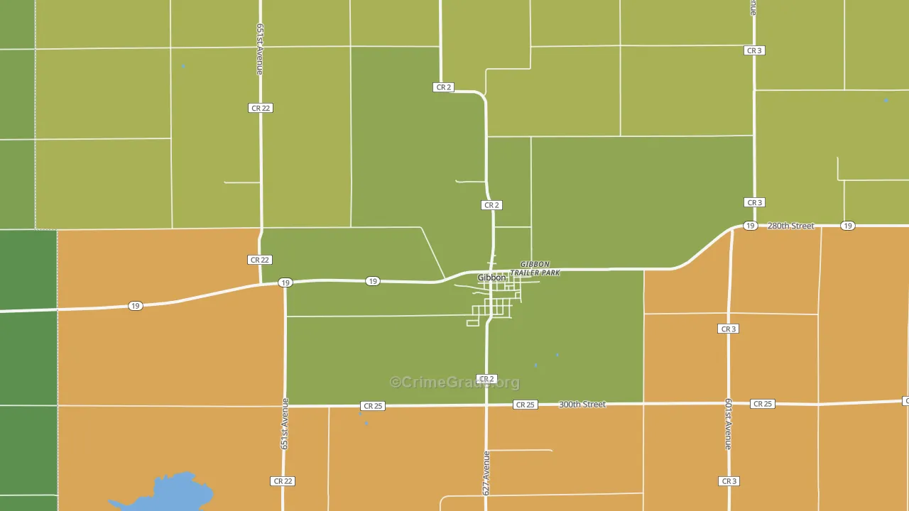 Gibbon, MN Map of Arson Rates