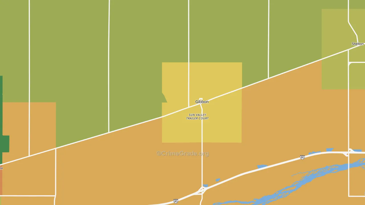 Gibbon, NE Map of Arson Rates