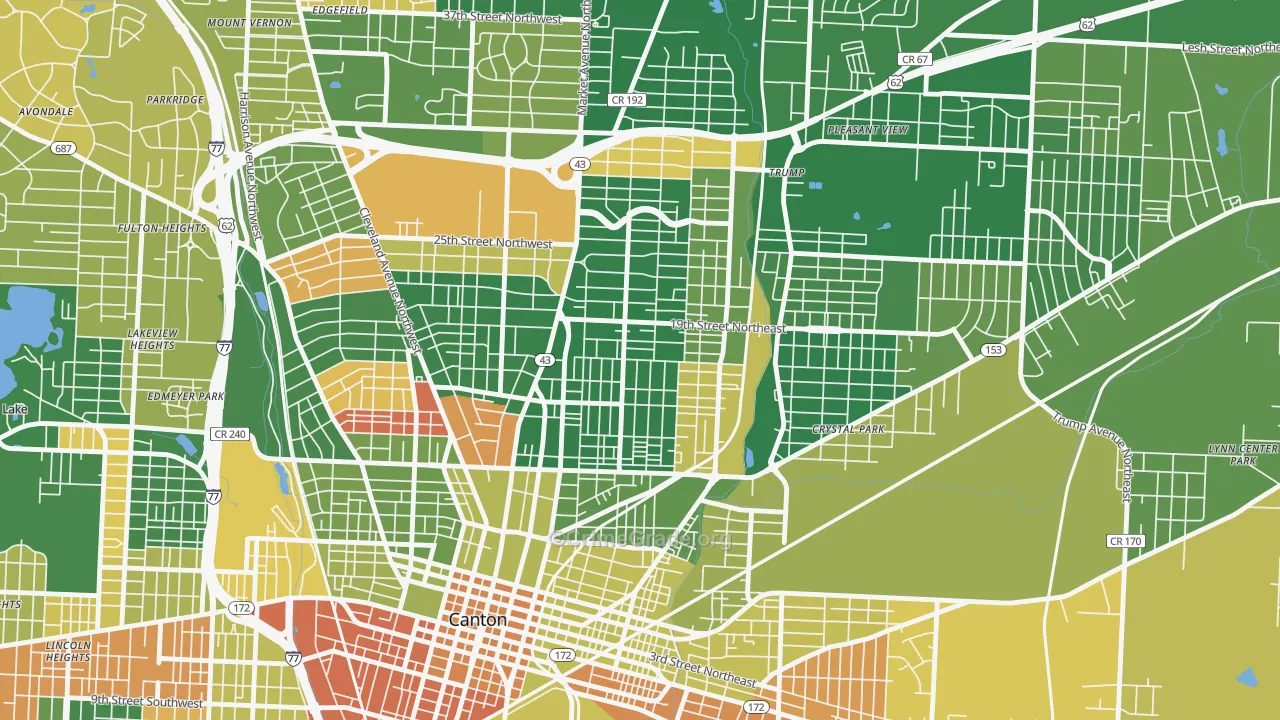 Gibbs, Canton, OH Map of Arson Rates