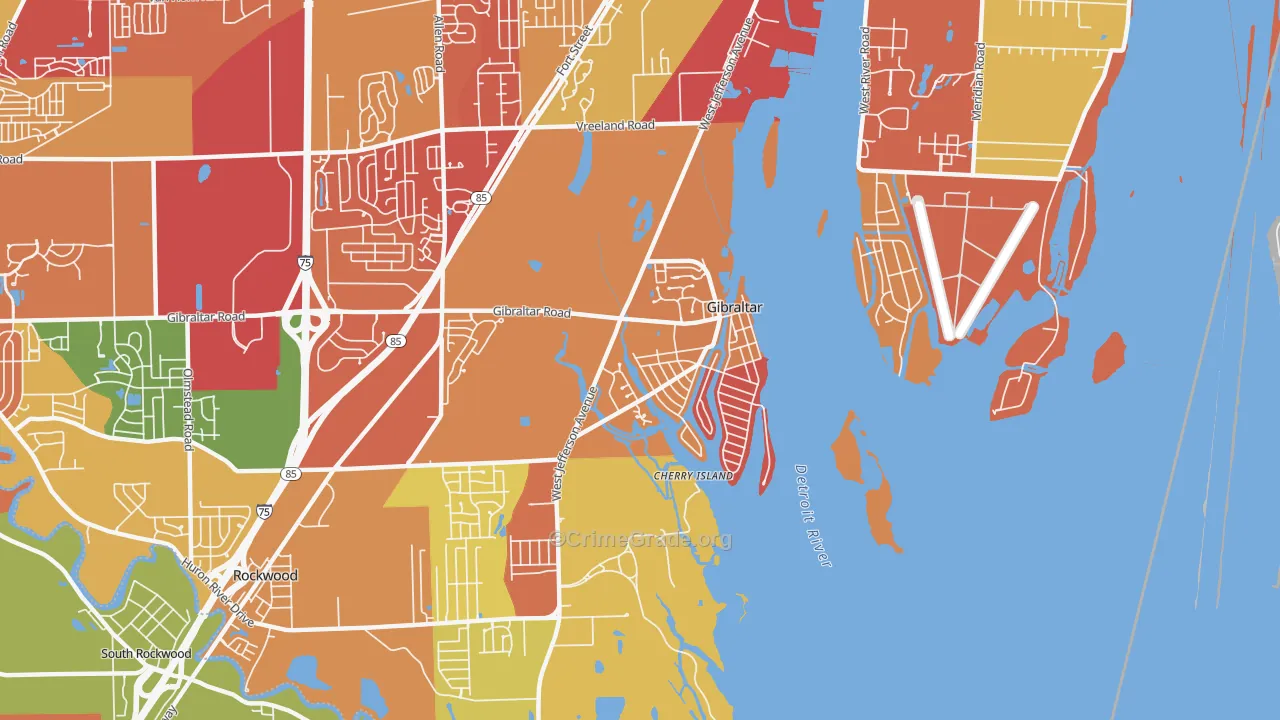 Gibraltar, MI Map of Arson Rates