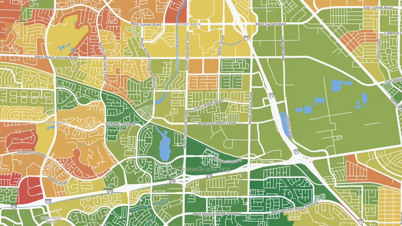 Gibson Springs, Henderson, NV Map of Arson Rates