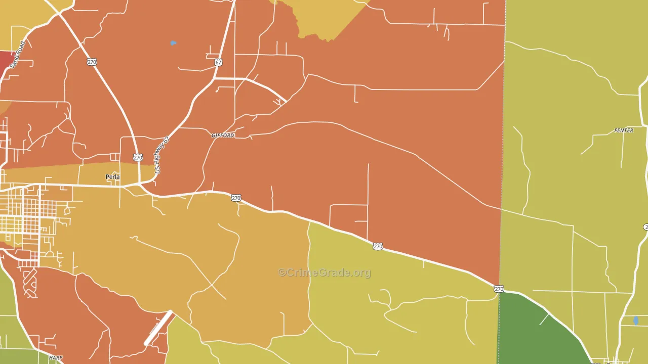 Gifford, AR Map of Arson Rates