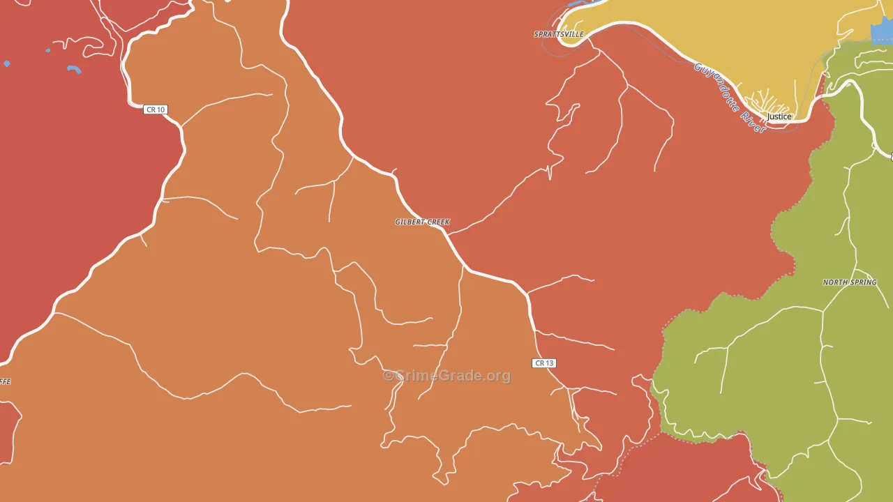 Gilbert Creek, WV Map of Arson Rates