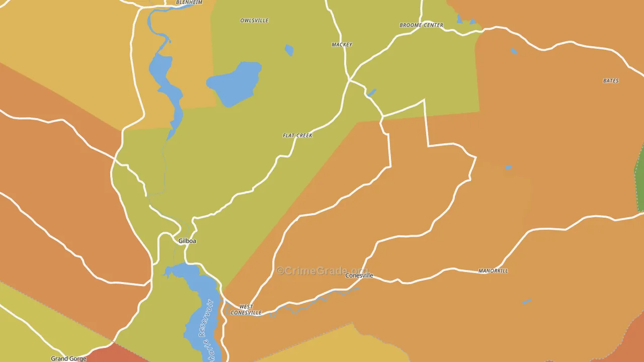 Gilboa, NY Map of Arson Rates