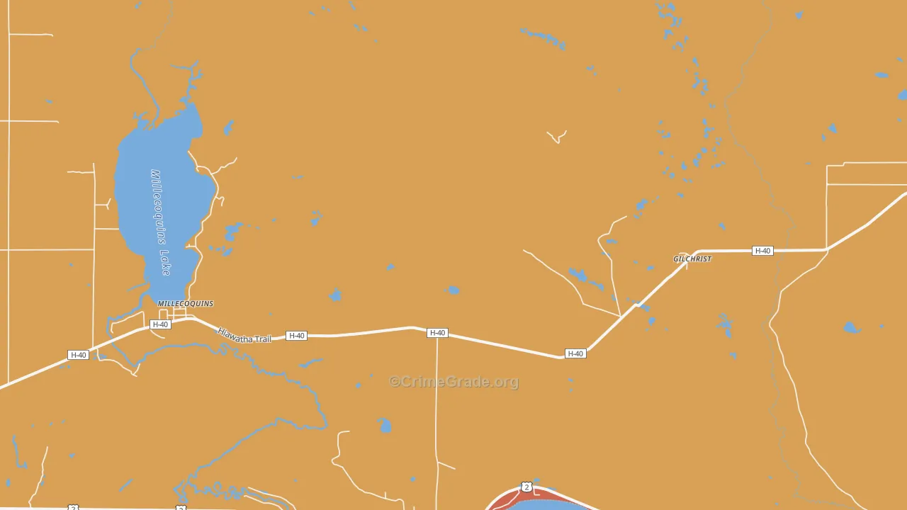 Gilchrist, MI Map of Arson Rates