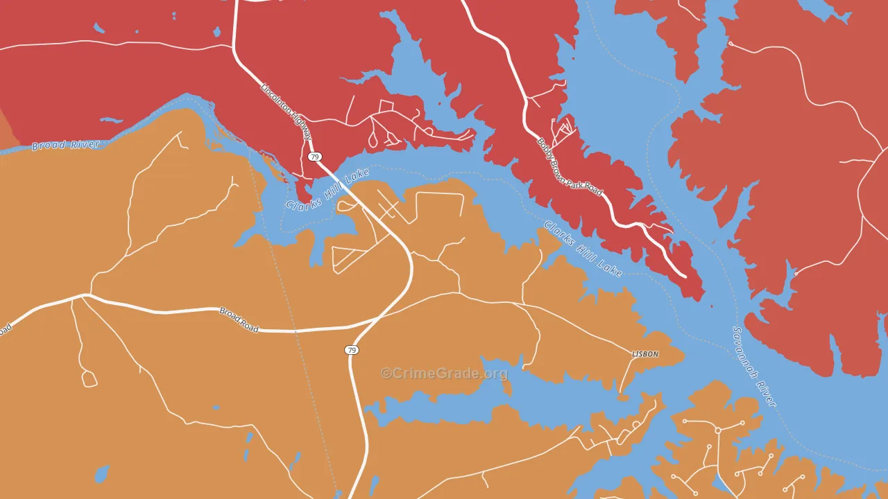 Gill, GA Map of Arson Rates