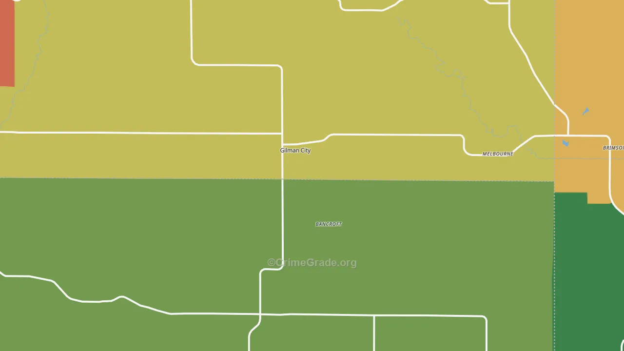 Gilman City, MO Map of Arson Rates