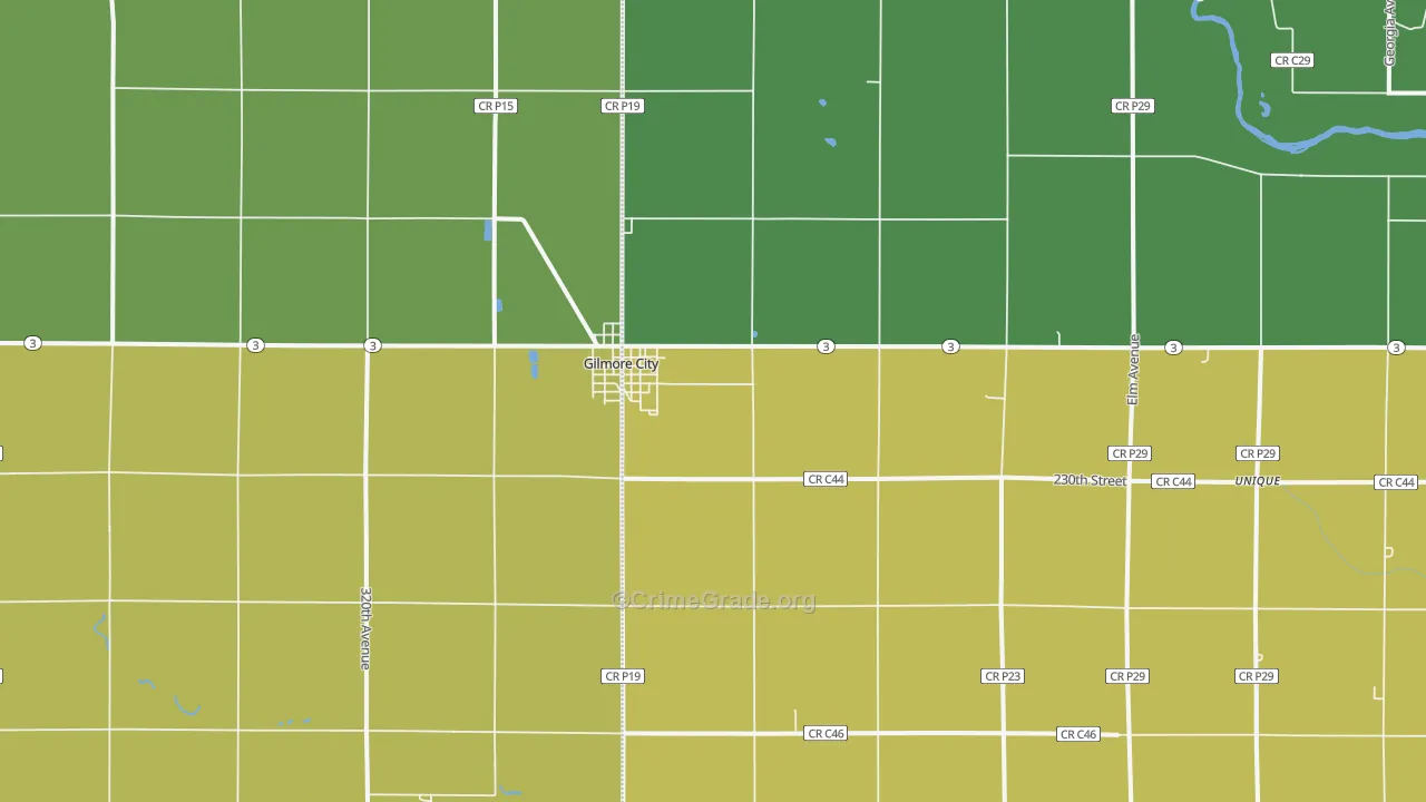 Gilmore City, IA Map of Arson Rates