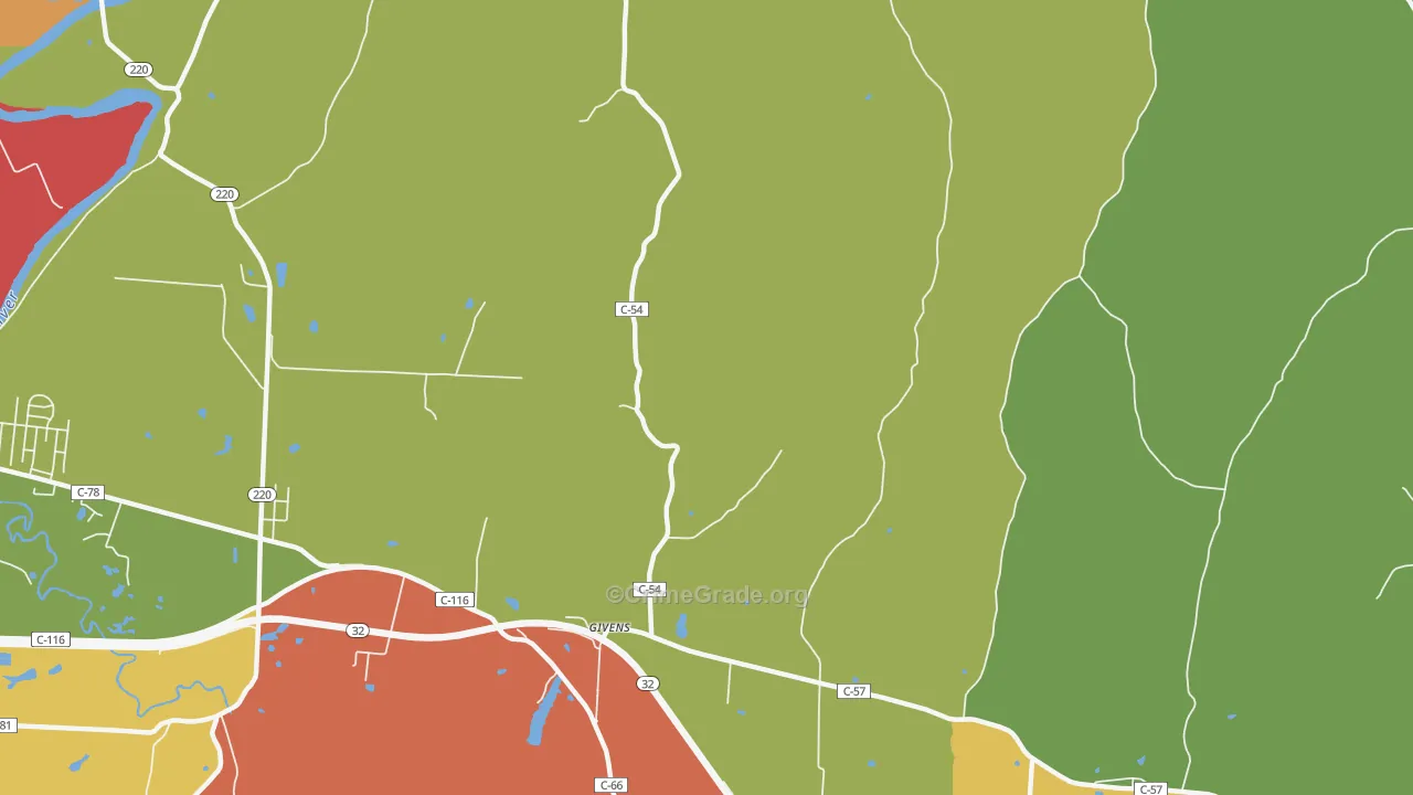 Givens, OH Map of Arson Rates
