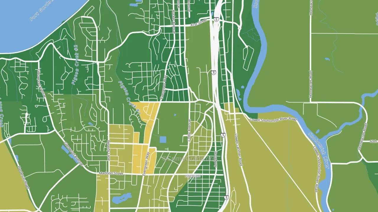 Glacier View, Everett, WA Map of Arson Rates