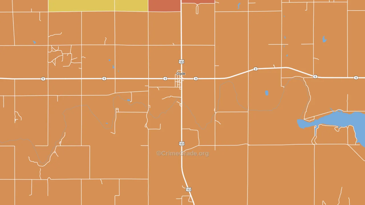 Glade, KS Map of Arson Rates