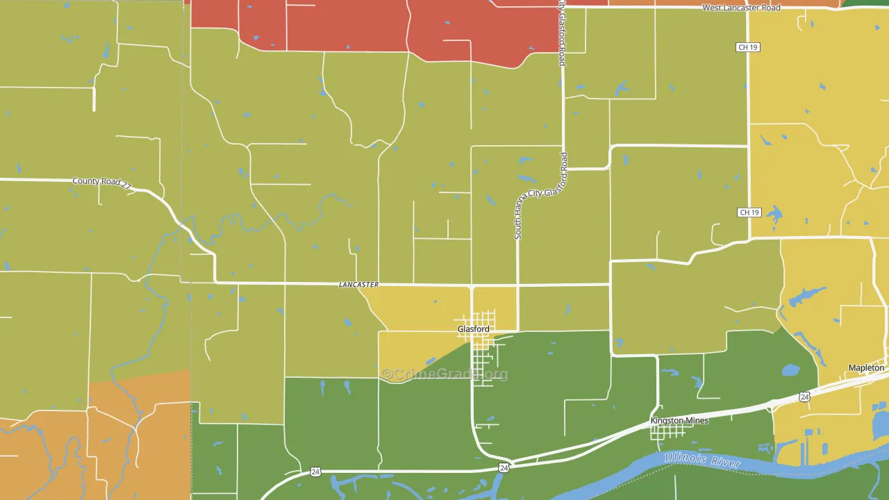 Glasford, IL Map of Arson Rates