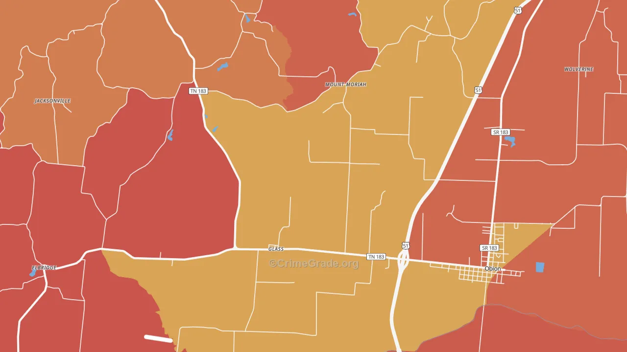 Glass, TN Map of Arson Rates