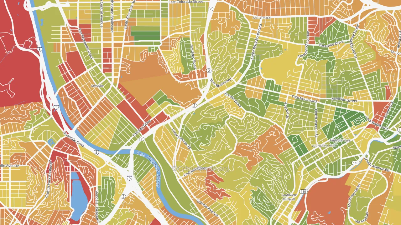 Glassell Park, Los Angeles, CA Map of Arson Rates