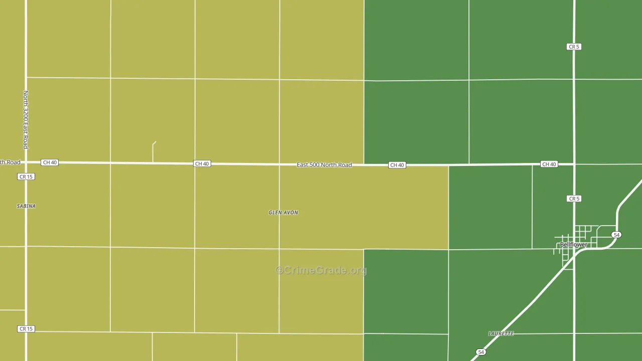 Glen Avon, IL Map of Arson Rates