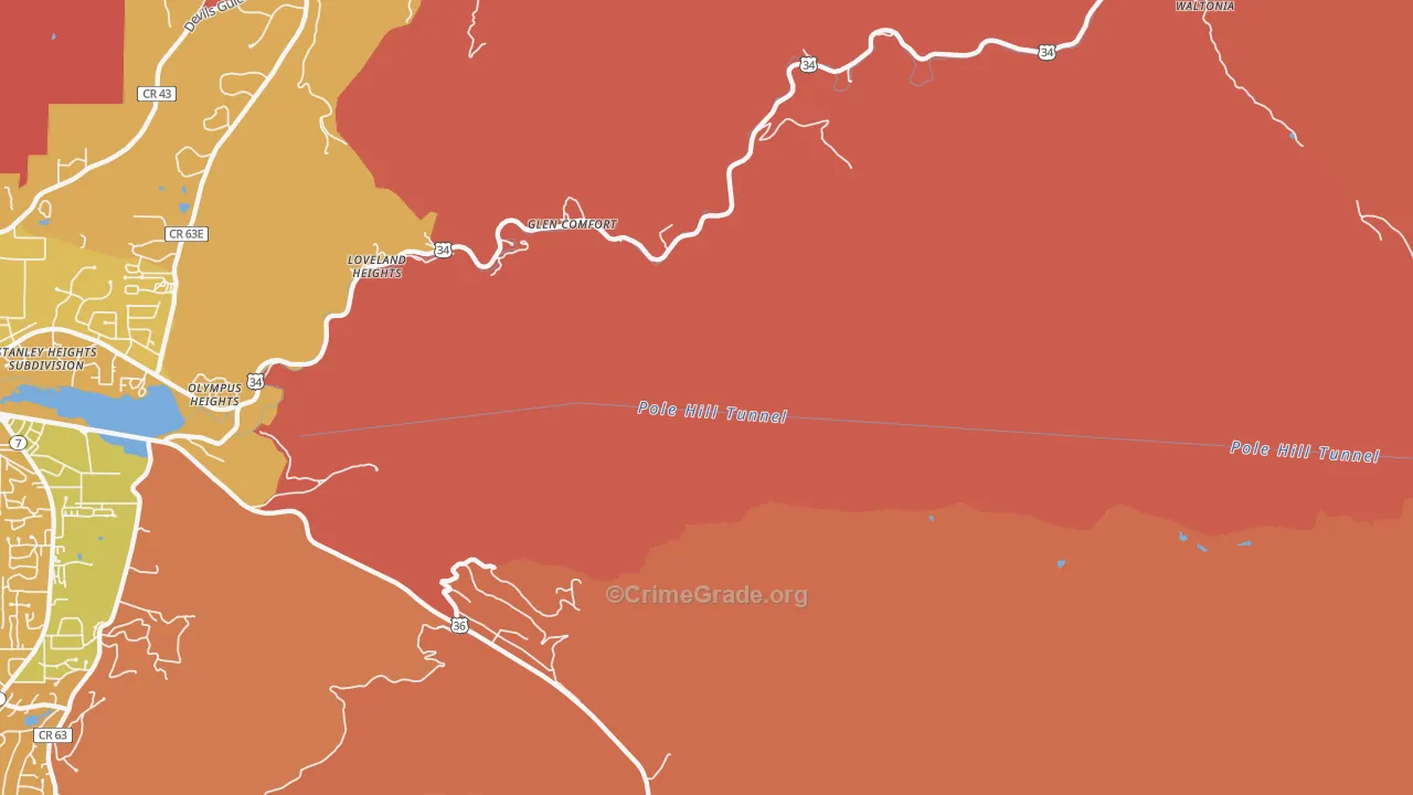 Glen Comfort, CO Map of Arson Rates