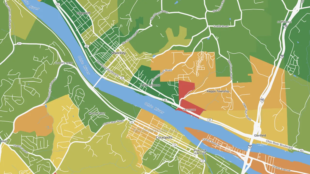 Glen Osborne, PA Map of Arson Rates