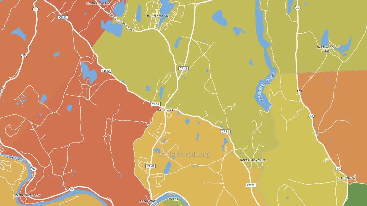Glen Spey, NY Map of Arson Rates