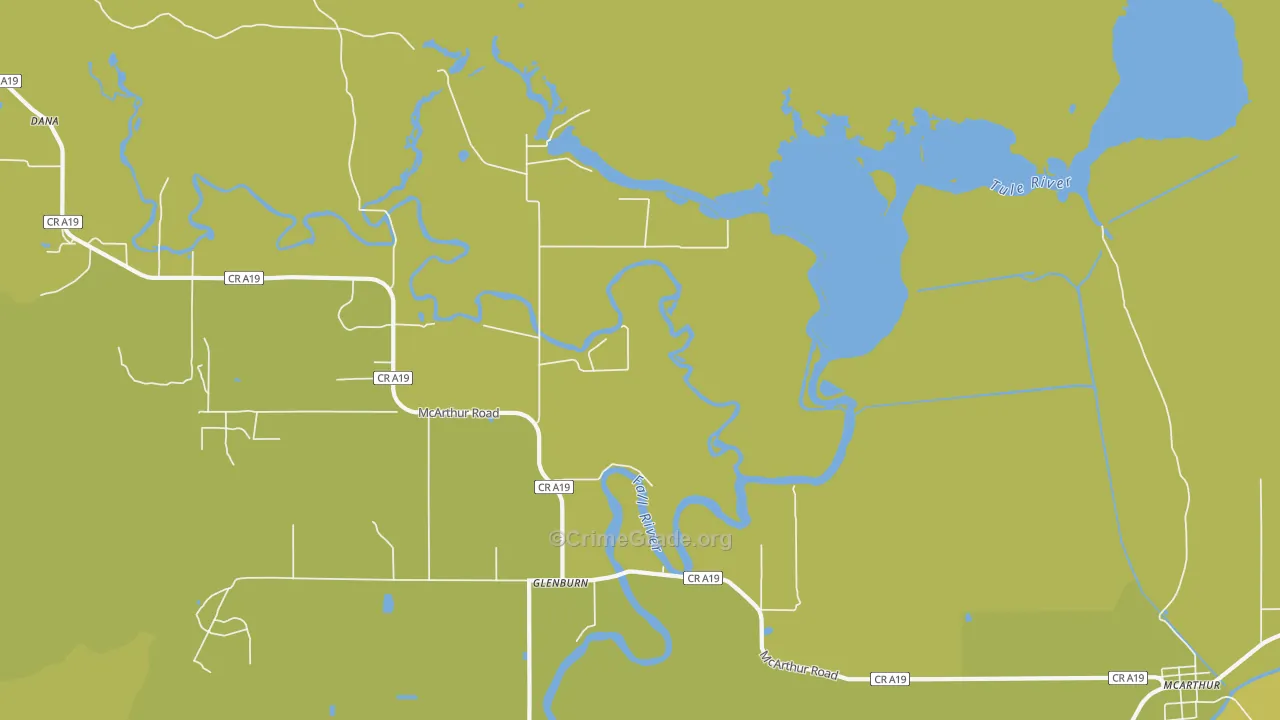 Glenburn, CA Map of Arson Rates